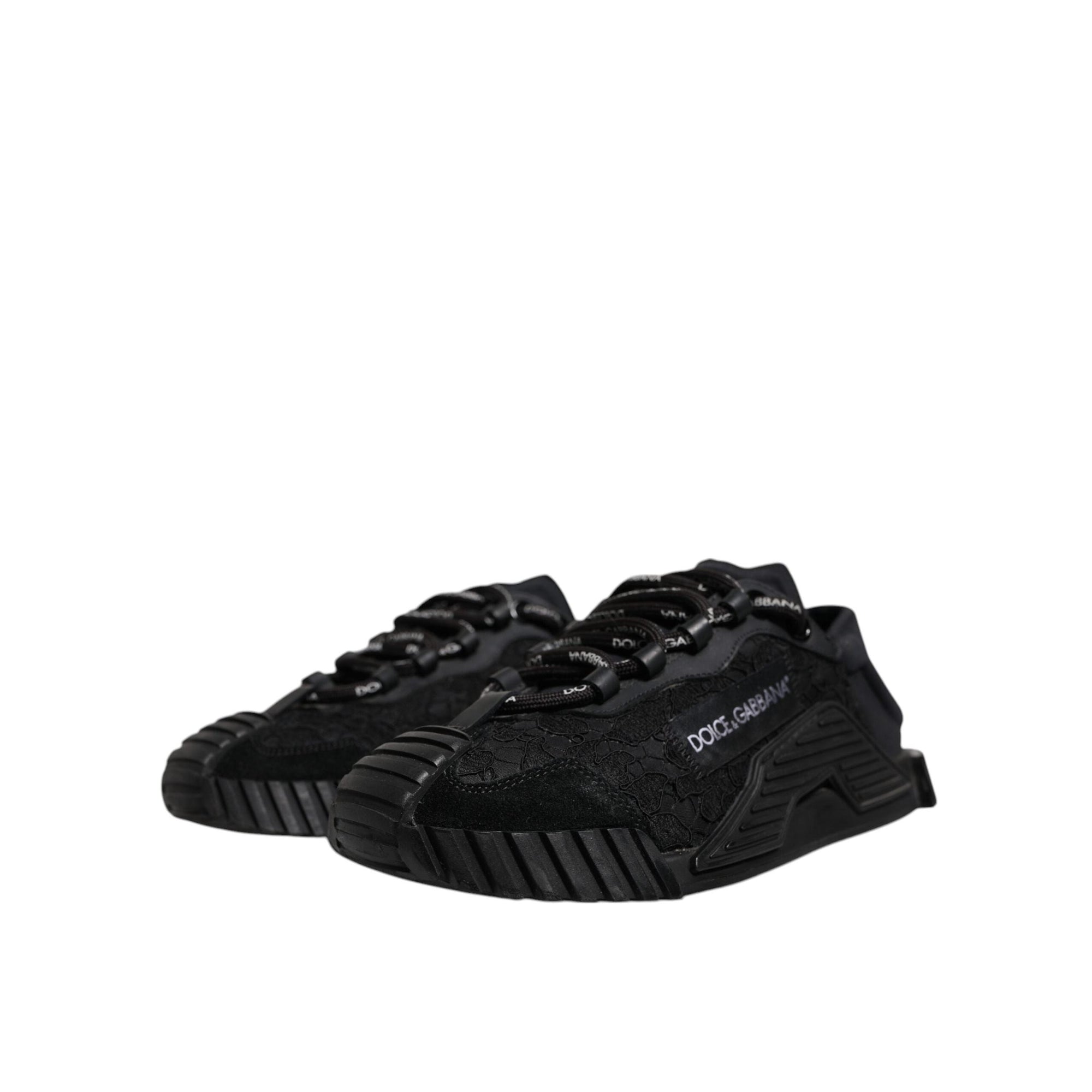Dolce & Gabbana Black Nylon Low Top NS1 Sneakers Shoes