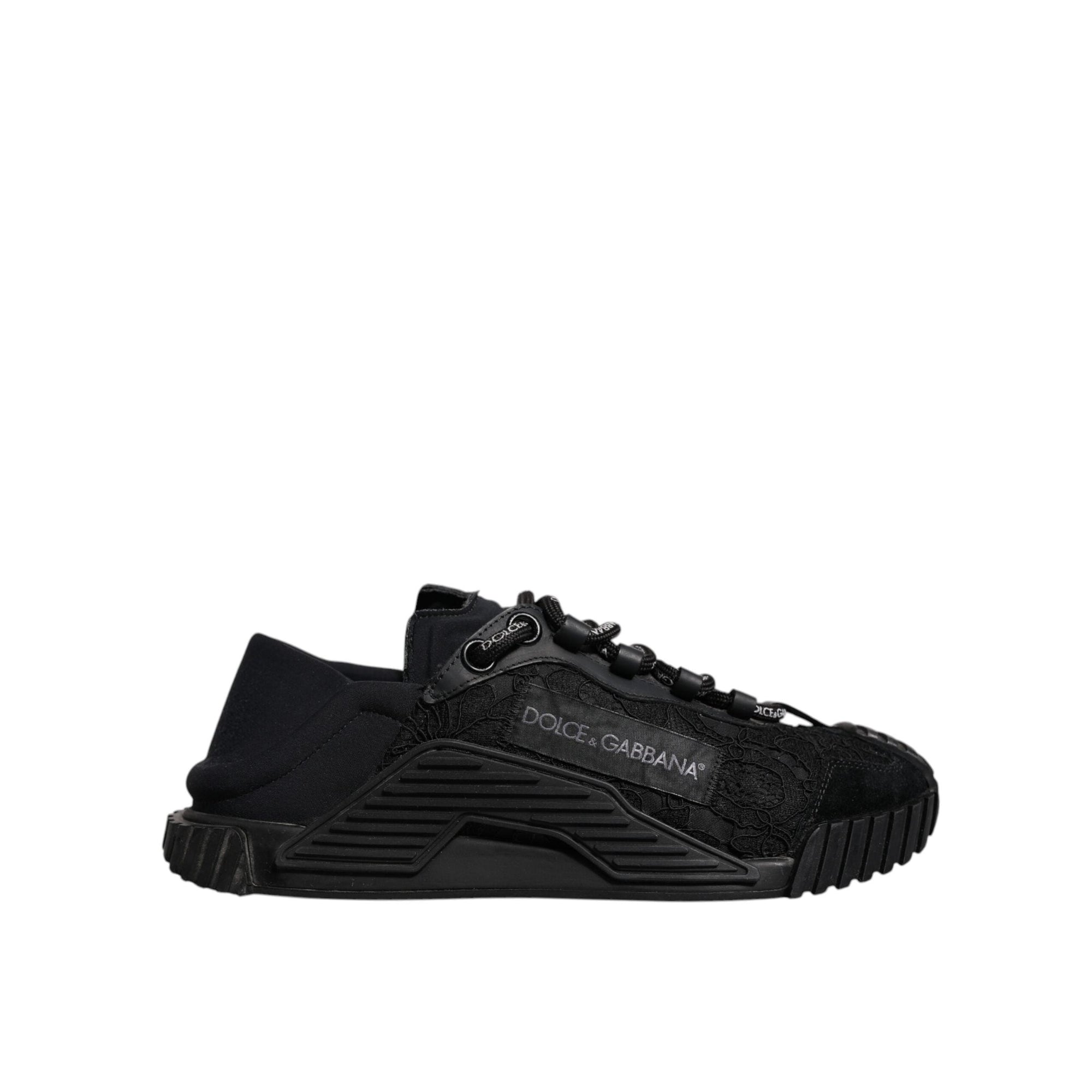 Dolce & Gabbana Black Nylon Low Top NS1 Sneakers Shoes