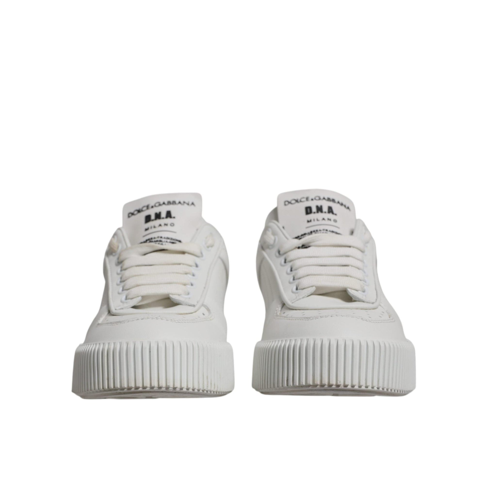 Dolce & Gabbana White Miami Leather Low Top Sneakers Shoes