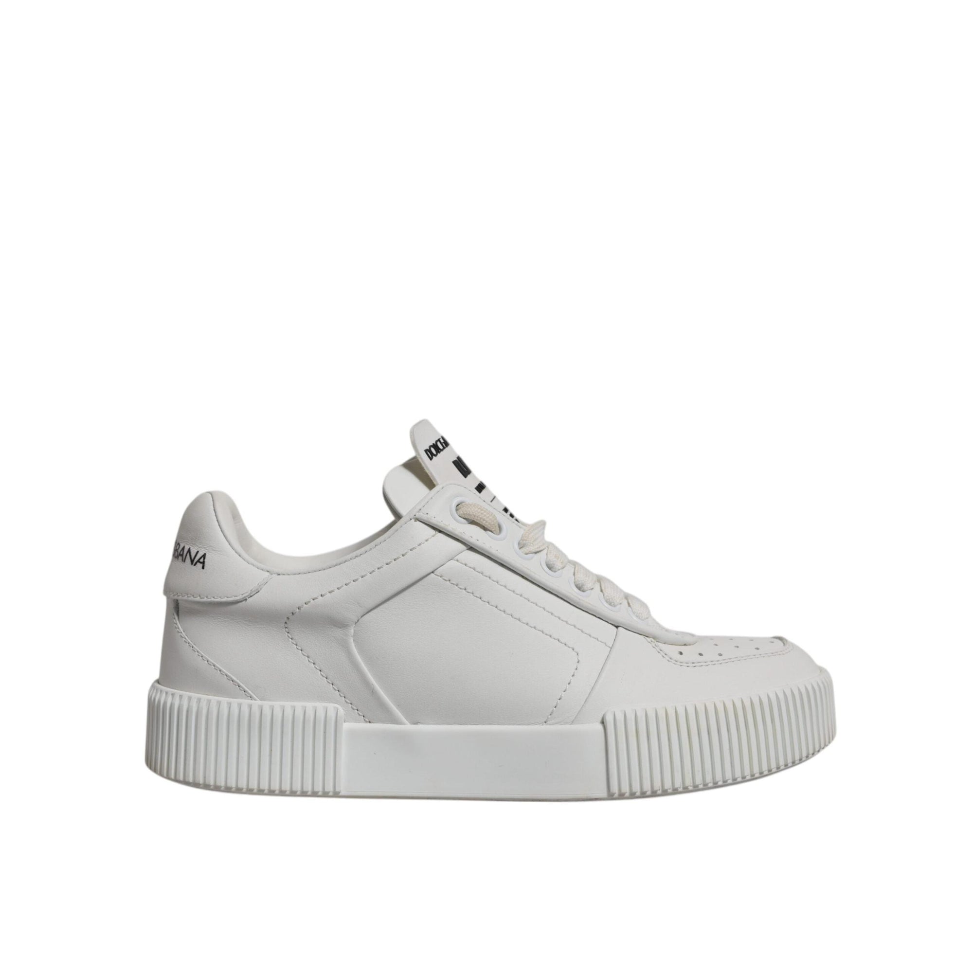 Dolce & Gabbana White Miami Leather Low Top Sneakers Shoes