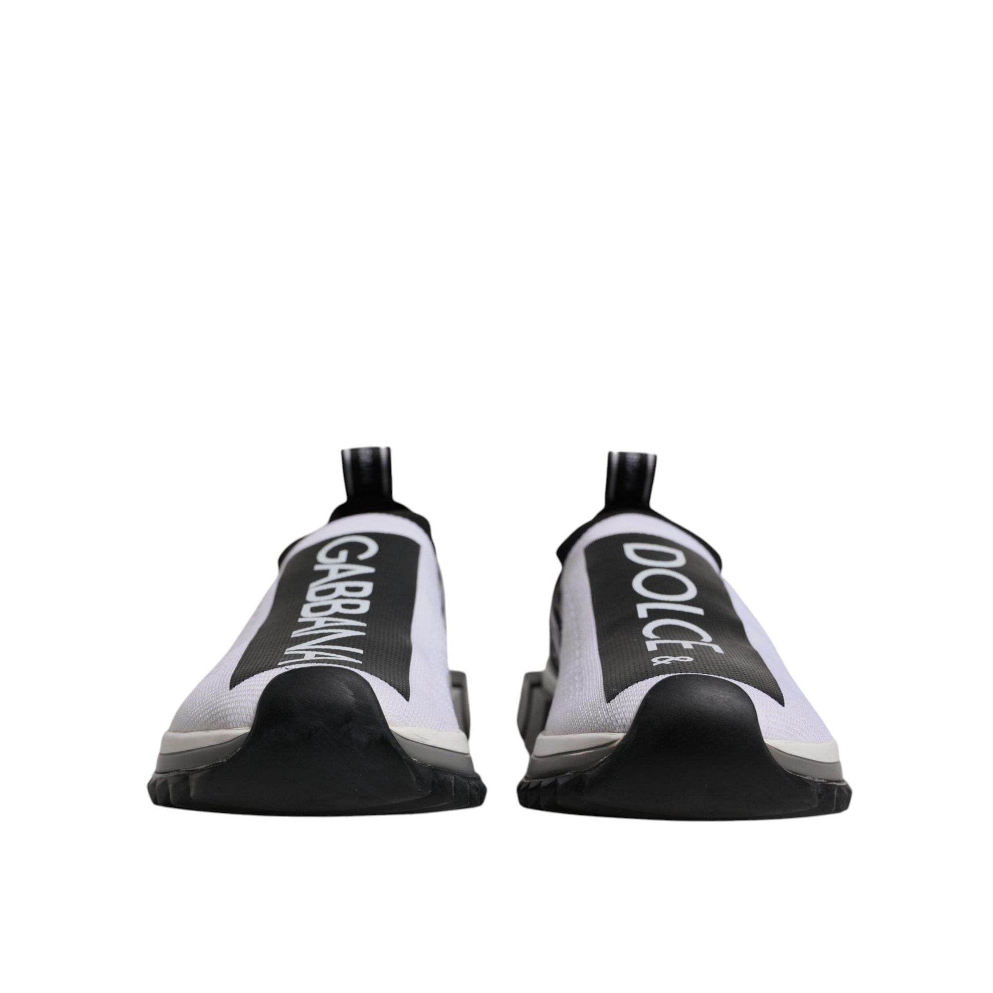 Dolce & Gabbana White Black Slip On Sorrento Sneakers Shoes