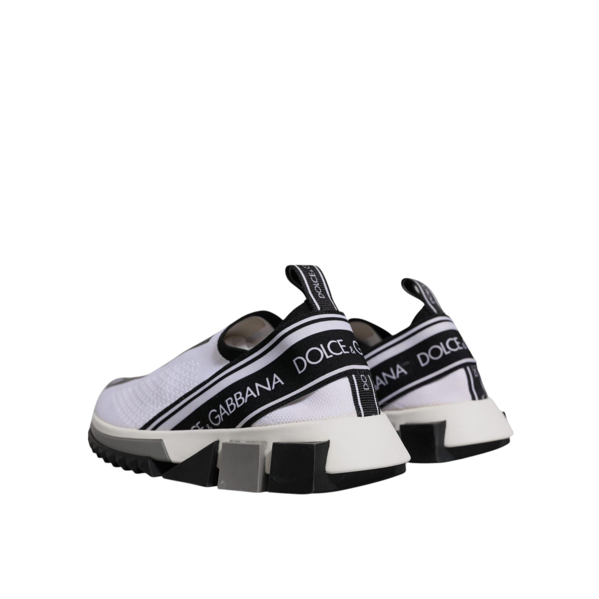 Dolce & Gabbana White Black Slip On Sorrento Sneakers Shoes