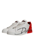 Dolce & Gabbana White Red Logo Portofino Sneakers Shoes