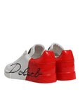 Dolce & Gabbana White Red Logo Portofino Sneakers Shoes