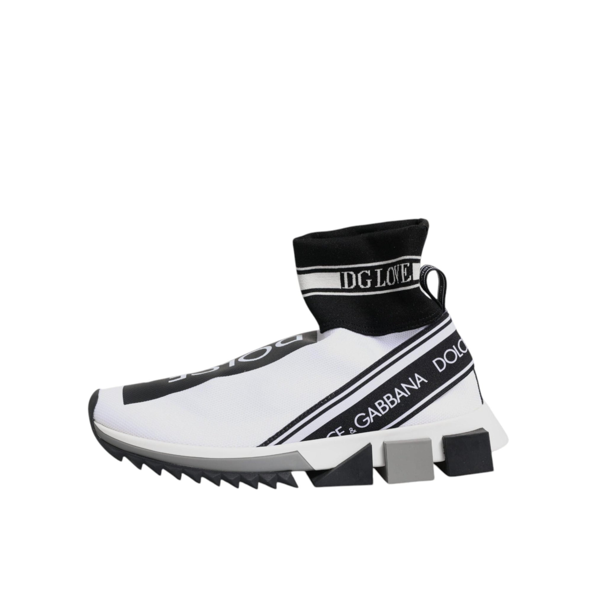 Dolce & Gabbana White Black Sorrento Socks Sneakers Shoes