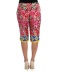 Dolce & Gabbana Multicolor Floral Silk Capri Pants