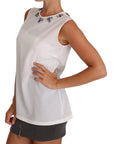Dolce & Gabbana Elegant Embellished Sleeveless Silk Blouse
