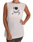 Dolce & Gabbana Elegant White Silk Sleeveless Top with Lace Detail