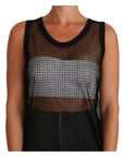 Dolce & Gabbana Elegant Sleeveless Black Mesh Top