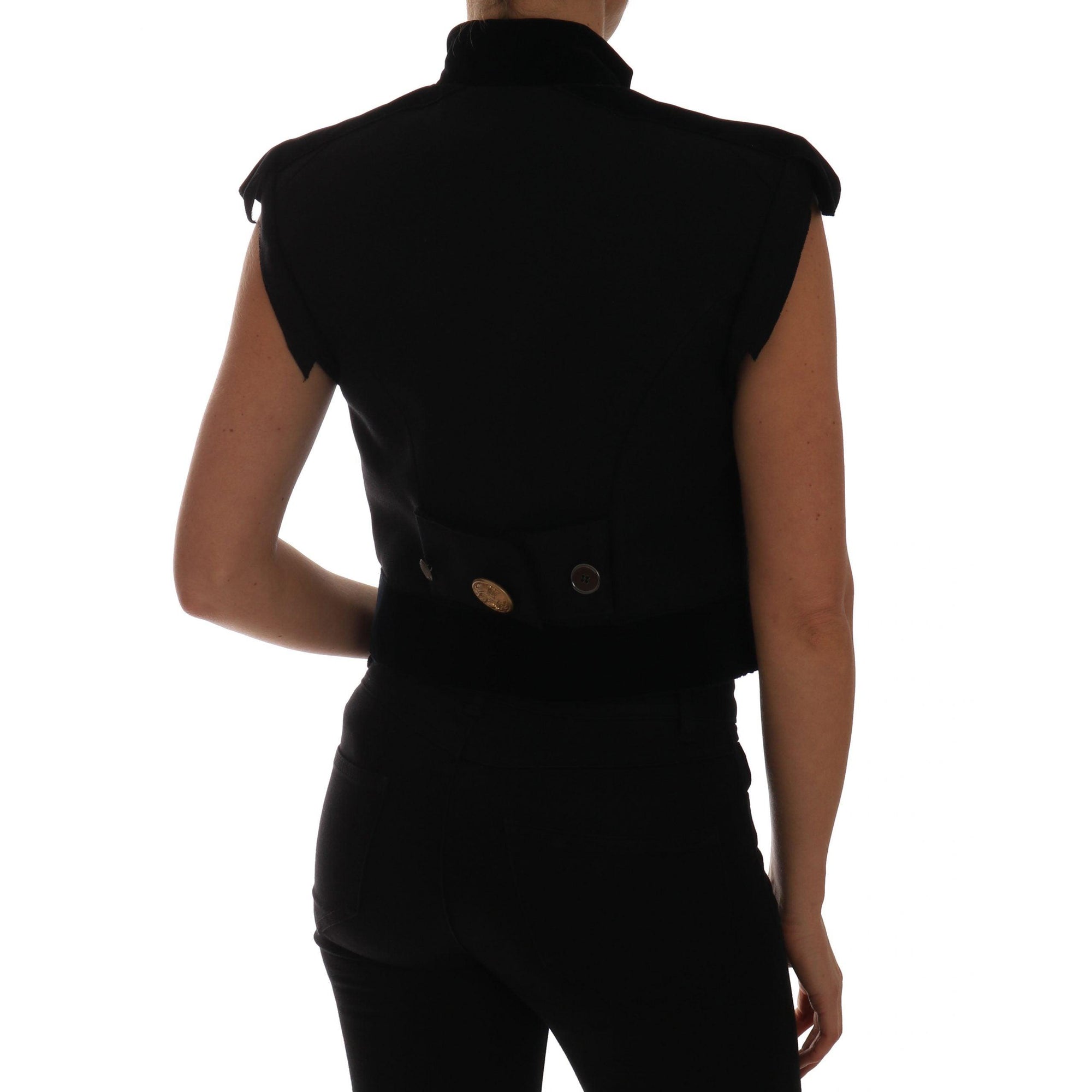 Dolce & Gabbana Embellished Black Military Style Vest