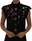 Dolce & Gabbana Embellished Black Military Style Vest