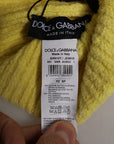 Dolce & Gabbana Yellow Cotton Knitted Winter Beanie Hat