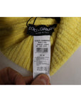Dolce & Gabbana Yellow Cotton Knitted Winter Beanie Hat