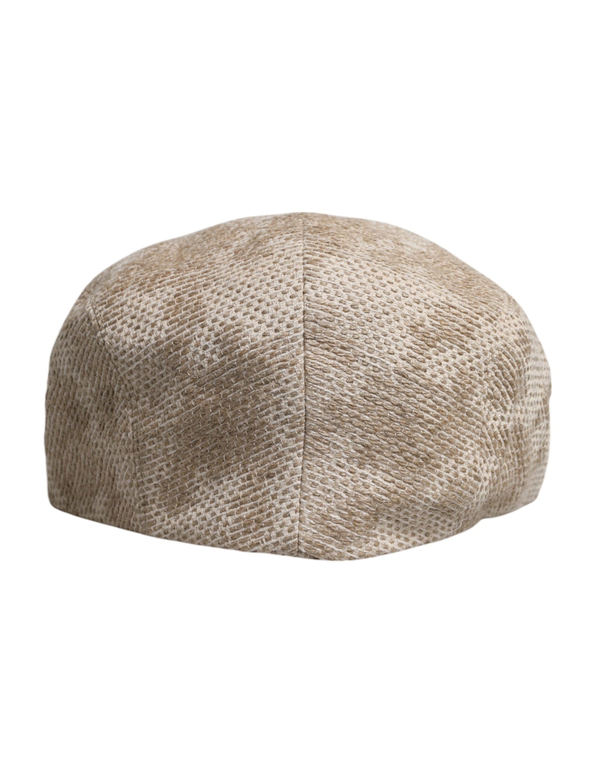 Dolce & Gabbana Beige Floral Linen Newsboy Hat
