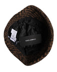 Dolce & Gabbana Brown Houndstooth Wool Woven Bucket Hat