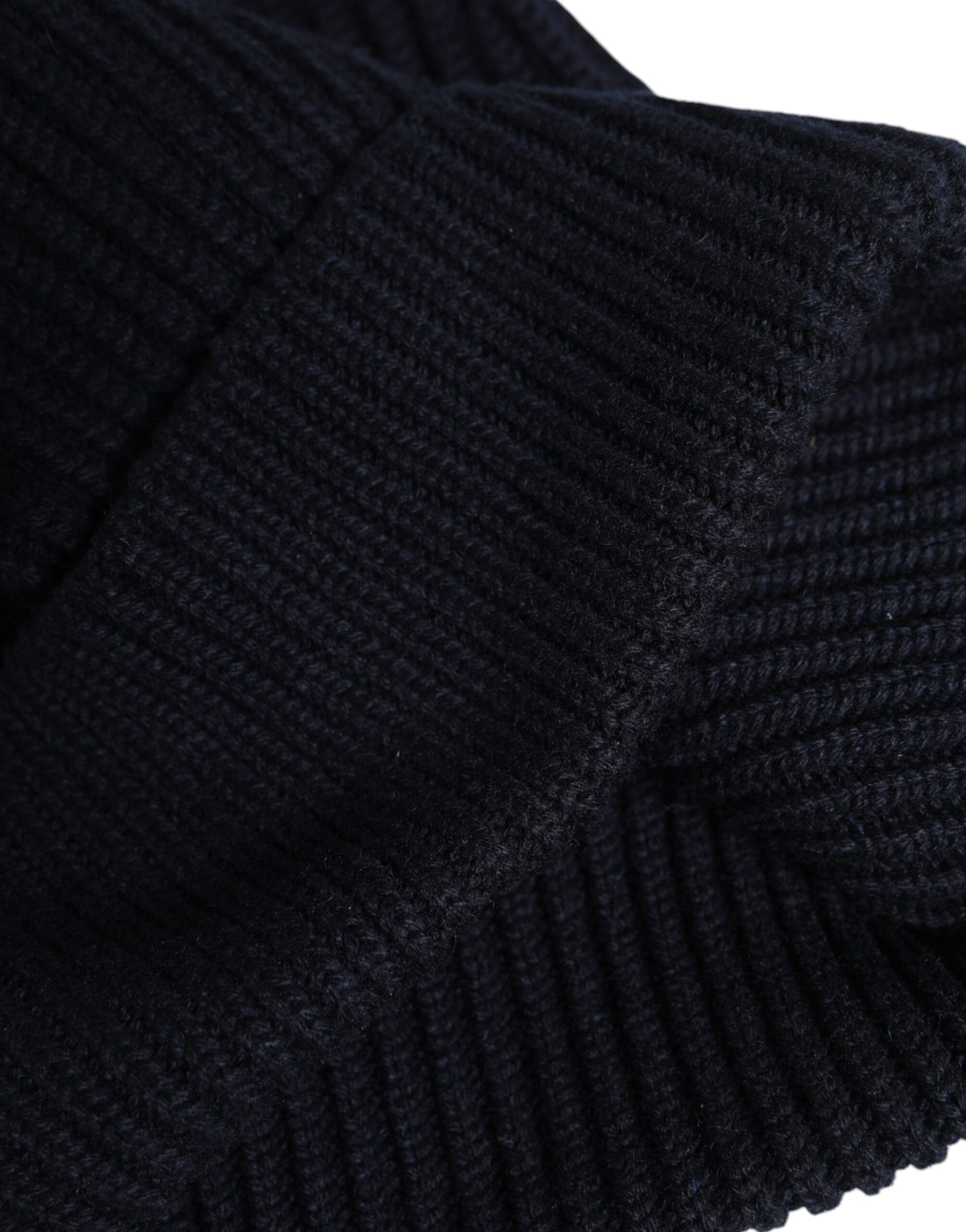 Dolce & Gabbana Black Cashmere Knitted Winter Beanie Hat