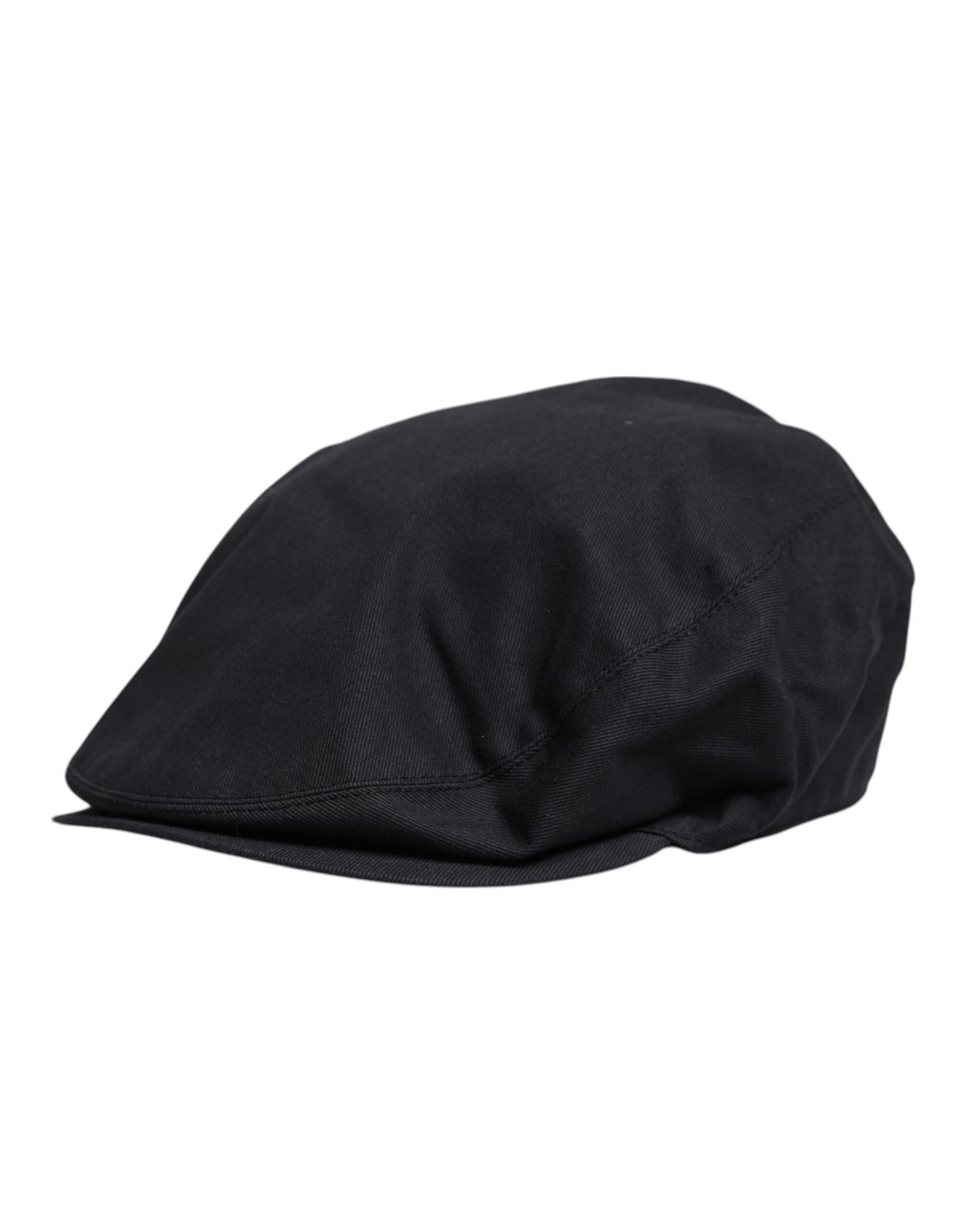 Dolce & Gabbana Black Cotton Newsboy Capello Cabbie Hat