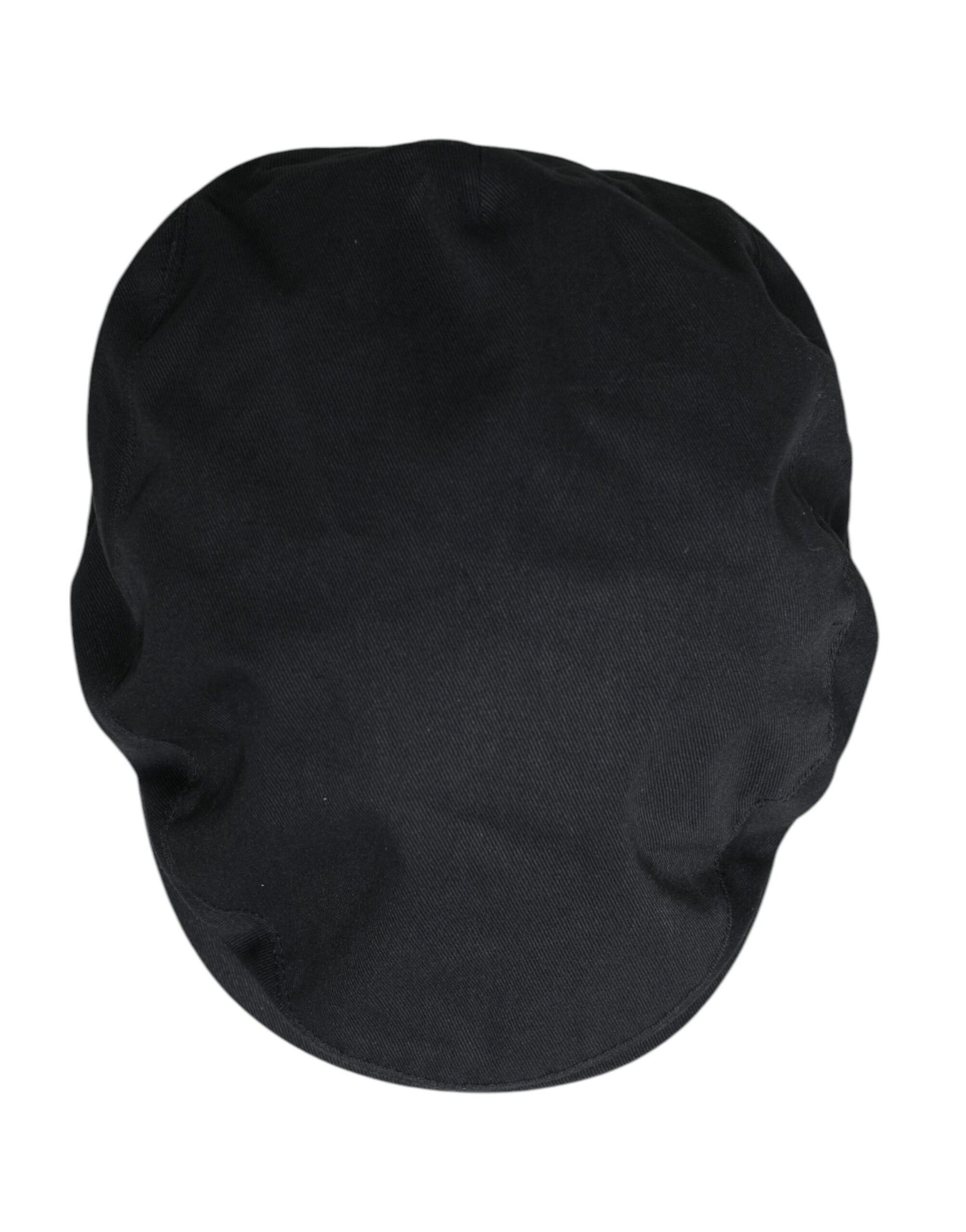 Dolce & Gabbana Black Cotton Newsboy Capello Cabbie Hat