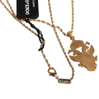 Dolce & Gabbana Gold Tone Chain Brass Statement Sicily Pendant Necklace