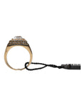 Dolce & Gabbana Gold Tone Sterling Silver 925 Crystals Ring