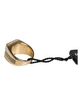 Dolce & Gabbana Gold Tone Sterling Silver 925 Crystals Ring