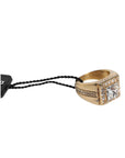 Dolce & Gabbana Gold Tone Sterling Silver 925 Crystals Ring