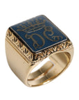 Dolce & Gabbana Gold Tone Sterling Silver 925 DG Crown Adjustable Ring