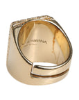 Dolce & Gabbana Gold Tone Sterling Silver 925 DG Crown Adjustable Ring