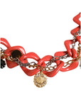 Dolce & Gabbana Multicolor Embellished Waist Chain Belt
