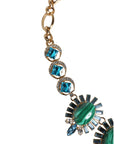 Dolce & Gabbana Gold Brass Pietre Oval Crystal Embellished Necklace