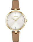 Hugo Boss Beige Leather Watch