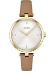 Hugo Boss Beige Leather Watch