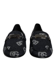 Dolce & Gabbana Black Logo Cotton Loafers Formal Dress Shoes