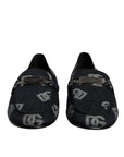 Dolce & Gabbana Black Logo Cotton Loafers Formal Dress Shoes