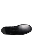 Dolce & Gabbana Black Logo Cotton Loafers Formal Dress Shoes