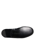 Dolce & Gabbana Black Logo Cotton Loafers Formal Dress Shoes