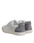 Dolce & Gabbana White Suede Leather Low Top Sneakers Shoes