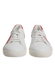 Dolce & Gabbana White Suede Leather Low Top Sneakers Shoes