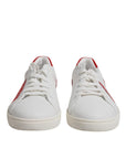 Dolce & Gabbana White Suede Leather Low Top Sneakers Shoes