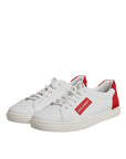 Dolce & Gabbana White Suede Leather Low Top Sneakers Shoes