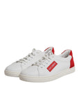 Dolce & Gabbana White Suede Leather Low Top Sneakers Shoes