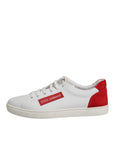 Dolce & Gabbana White Suede Leather Low Top Sneakers Shoes