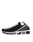 Dolce & Gabbana Black White Slip On Sorrento Sneakers Shoes