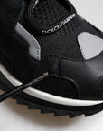 Dolce & Gabbana Black Mesh Sorrento Trekking Sneakers Shoes