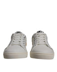 Dolce & Gabbana White Suede Leather Low Top Sneakers Shoes