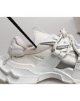 Dolce & Gabbana White Nylon Low Top Space Sneakers Shoes
