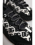 Dolce & Gabbana Black Logo Lace Up Low Top NS1 Sneakers Shoes