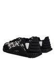 Dolce & Gabbana Black Logo Lace Up Low Top NS1 Sneakers Shoes