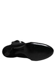 Dolce & Gabbana Black Lace Up Heels High Boots Shoes