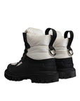 Dolce & Gabbana Black White Padded Mid Calf Lace Up Boots Shoes